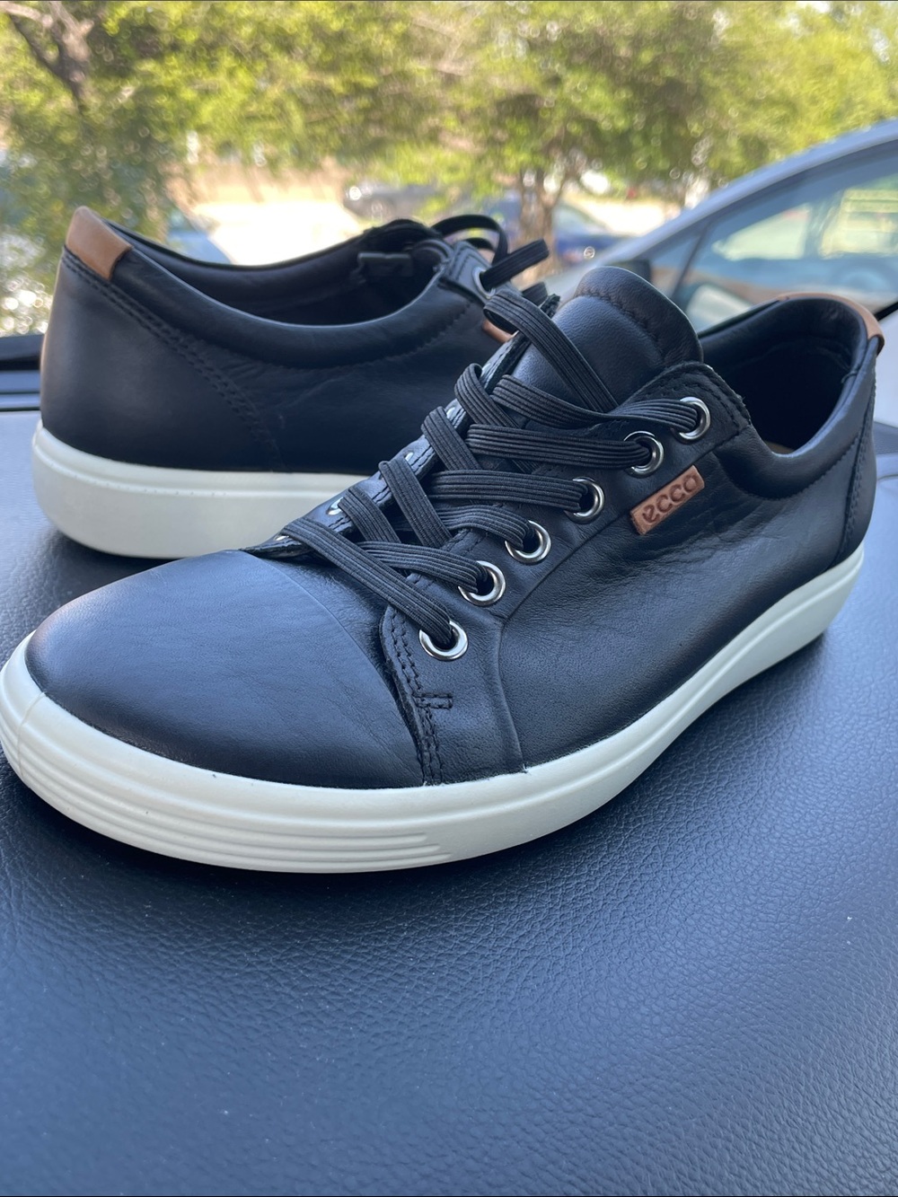 Ecco Black Leather Women's VII Lace Up Sneakers, 6.5 NEW // UNWORN & PERFECT